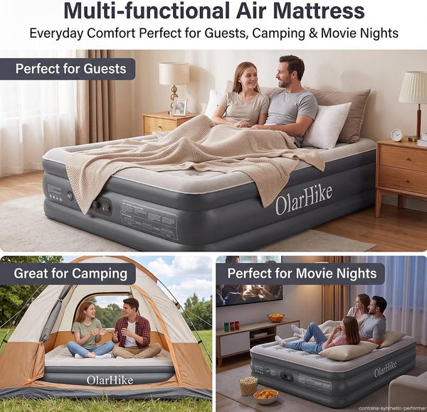 Air Mattress Queen Built-In Pump, 20" H Inflatable Mattress,700Lbs9