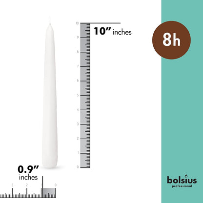 Long White Taper Candles - Bulk Pack of 30 Count - 10-Inch Unscented Household Candlesticks - Premium European Quality Wax - 8 Hour Long Burning Candles for Home Décor, Weddings & Parties2