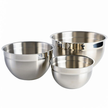 3-Piece Stainless Steel Mixing Bowl Set – Nesting Metal Bowls for Baking, Cooking, and Meal Prep – Durable & Dishwasher Safe1