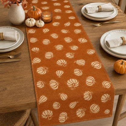 210 GSM Fall Table Runner Home Party Decoration 13X72 Inch | Pumpkins, Seasonal Kitchen Dining Table Decor2