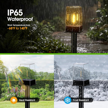 Solar Pathway Lights Outdoor 8 Pack, Solar Garden Lights Warm White 4 Lighting Modes, Solar Path Lights Auto On/Off, Landscape Lighting for Yard Walkway Driveway Patio Lawn Decor7