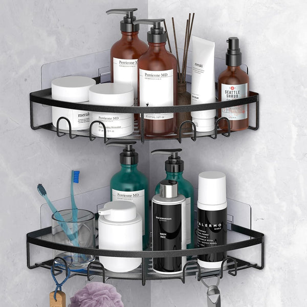 Corner Shower Caddy for Bathroom Storage,Black,2 Pack1