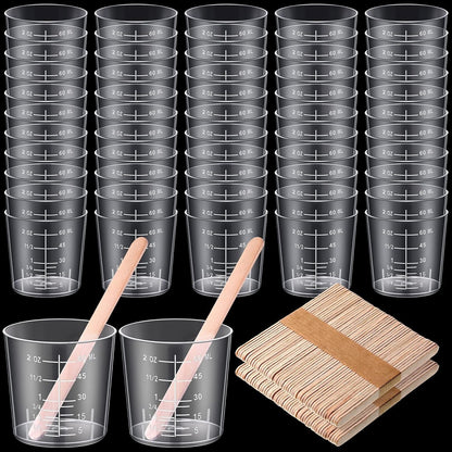 200 Pack 2Oz/60Ml Plastic Mixing Cups Disposable Measuring Cups1
