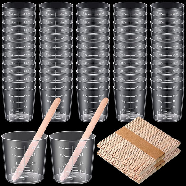 200 Pack 2Oz/60Ml Plastic Mixing Cups Disposable Measuring Cups1