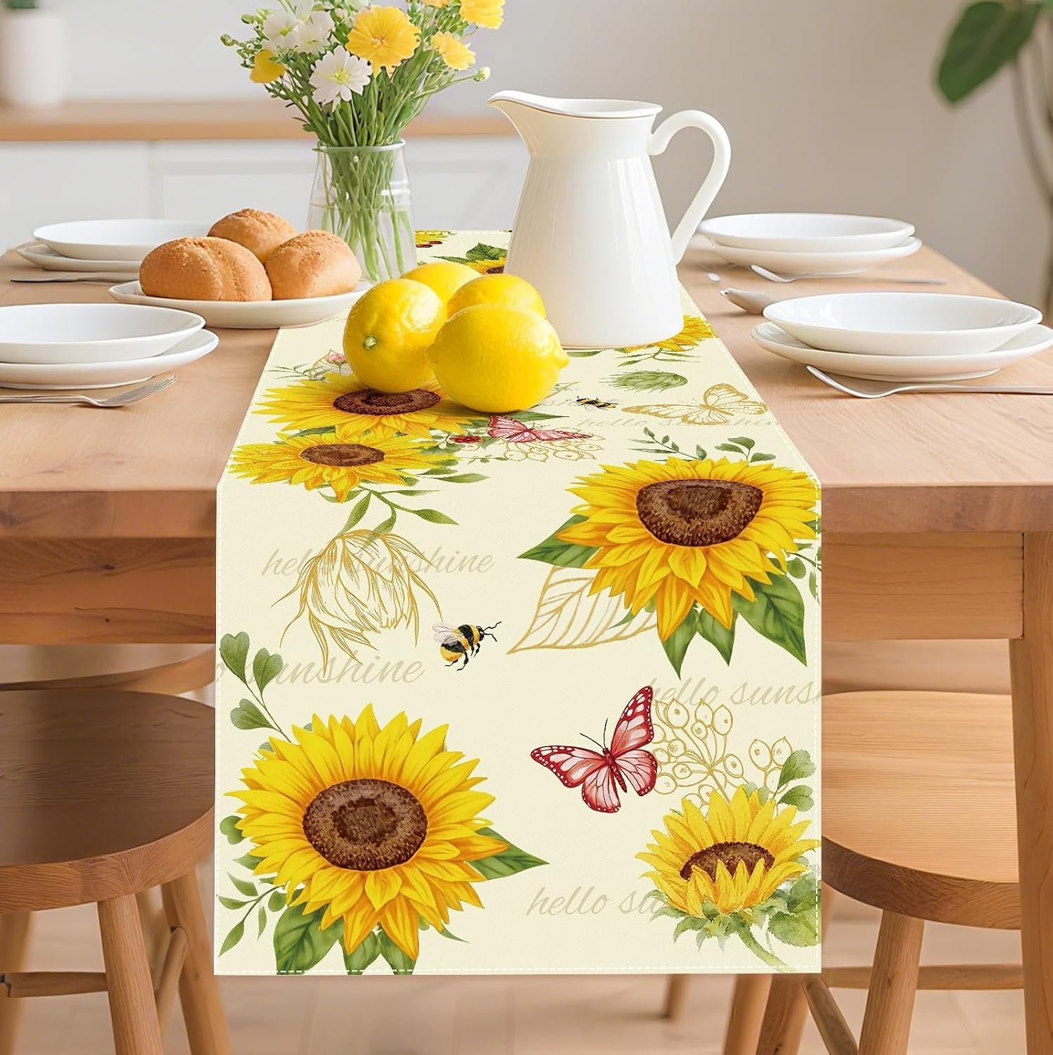 sunflower-table-runner-butterfly-bee-13x72-inch-floral-farmhouse-decor