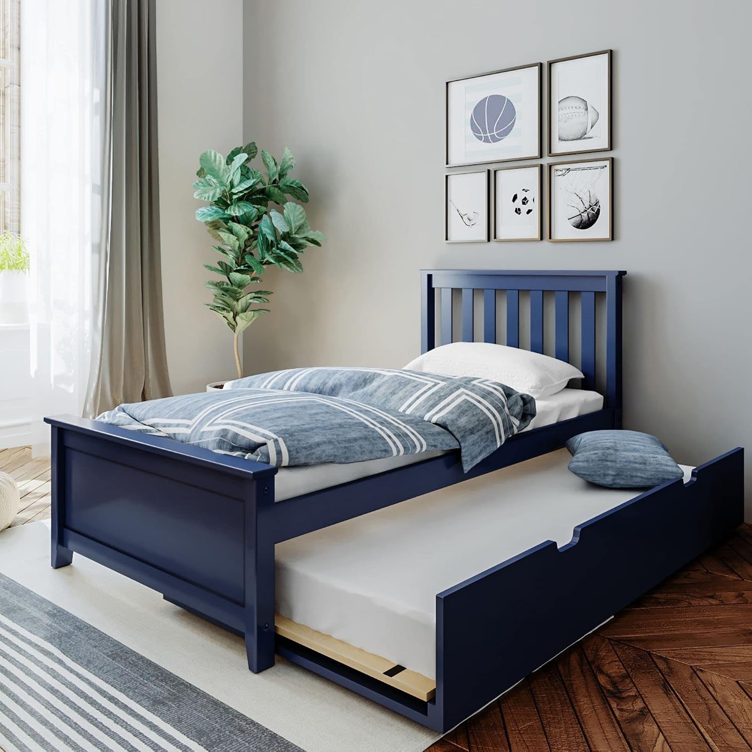 max-lily-twin-bed-wood-bed-frame-with-headboard-for-kids-with-trundle-slatted-blue