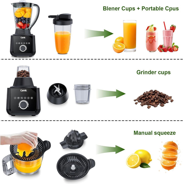Food Processor and Blender for Home Use, 600W, Blending, Grinding, Shredding, Slicing, Doughing, Meat and Vegetable Chopping, Ice Crushing, 6 Presets, Easy to Operate and Clean (Upgrade Version)5
