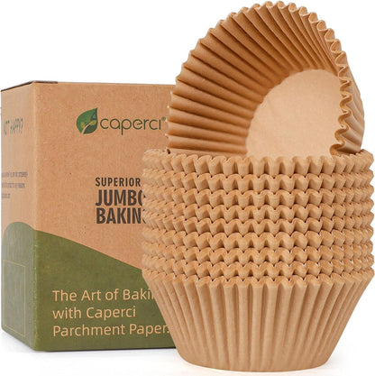 200Pcs Parchment Jumbo Cupcake Muffin Liners for Baking Large Cups | Unbleached, Easy Release, Non-Stick Natural EU Parchment Paper Jumbo Baking Cups - Perfect for Big Muffins & Cupcakes1