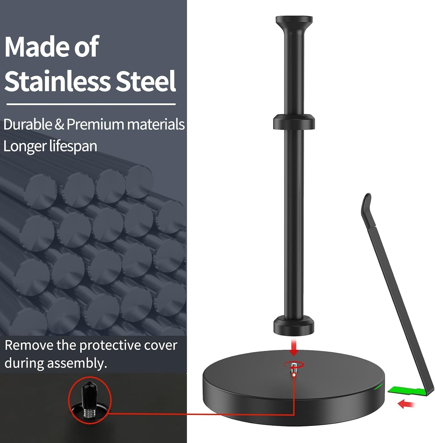 countertop-paper-towel-holder-for-kitchen-black-tension-arm