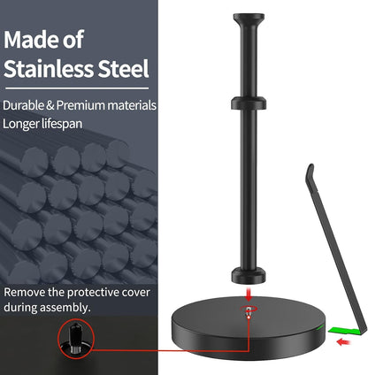 Countertop Paper Towel Holder for Kitchen, Black Tension Arm6