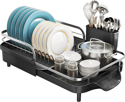 Expandable Dish Drying Rack for Kitchen Counter, 15.2-22.1 In, Black8