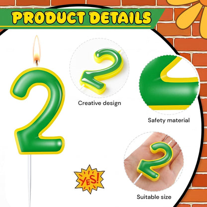 Street Party Decorations Birthday Candle Number 2 Cake Topper3
