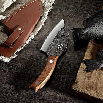 Meat Cleaver Knife, Hand-Forged Boning Knife Fish Killer Knife Kitchen Segmentation Knife Meat Cleaver Stainless Steel Vegetable Cutting Knife (Color : Small)2