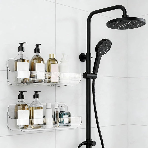 2 PCS Acrylic Wall Mounted Transparent Shelf, No Drilling Required6
