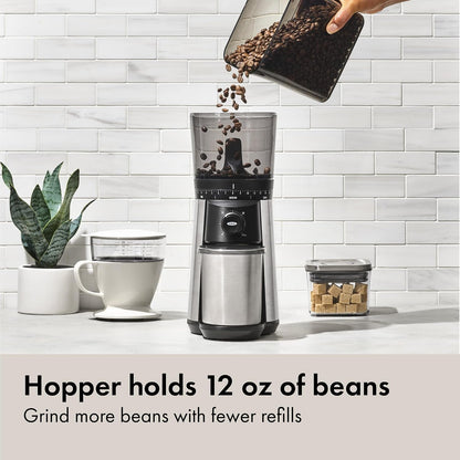 OXO Brew Conical Burr Electric Coffee Bean Grinder - 12 Oz, Silver | Stainless Steel Burrs, One-Touch Automatic, 43 Grind Settings for Drip Coffee, French Press, Cold Brew2