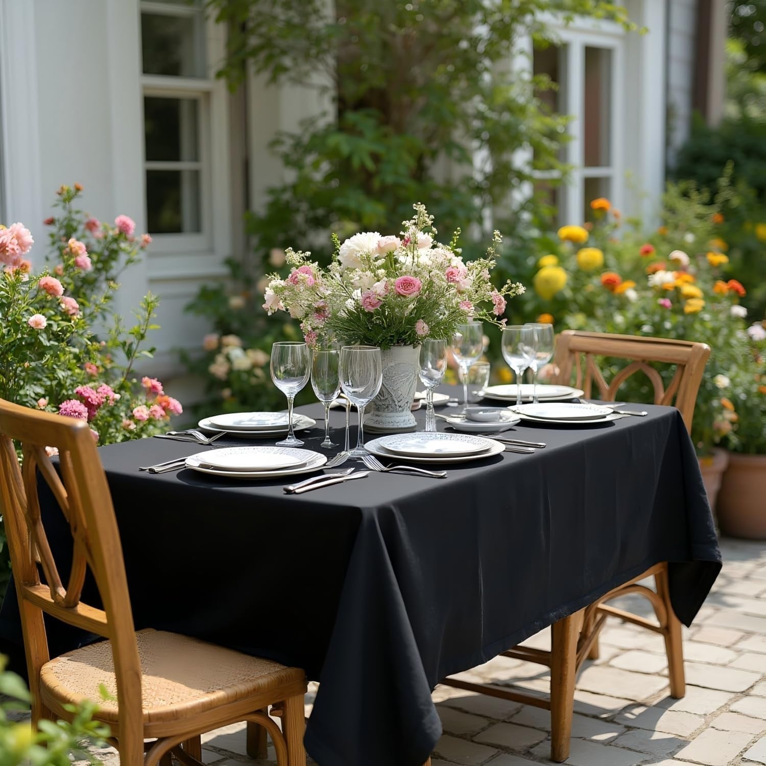 rectangle-tablecloth-60-x-84-inch-black-stain-and-wrinkle-resistant-washable-polyester-cloth-decorative-fabric-cover-for-dining-tables-buffet-parties-and-camping