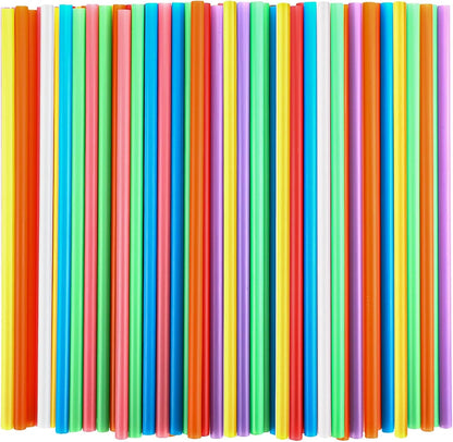 100 Pcs Colorful Plastic Straws, Disposable Drinking Straws, 8.26" Long and 0.23'' Diameter1