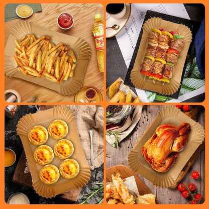200PCS Air Fryer Liners for Ninja: Higher Non-Stick Disposable Parchment Paper Liner for Ninja DZ201/DZ401 Dual Airfryer Baking - Food Grade Ninja Air Fryer Accessories (Rectangle - 8.6 X 5.5 Inch)6