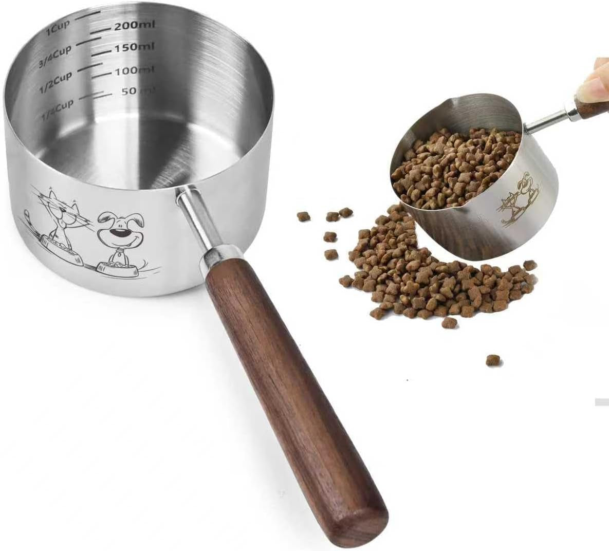 dog-cat-food-scoop-measuring-cup-stainless-steel-1-cup-measuring-cup-precision-scale-measurements