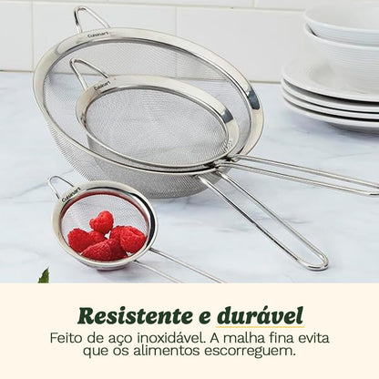 Mesh Strainers, Stainless Steel, Dishwasher Safe, 3-Count | Fine Mesh Kitchen Strainers in 3 Sizes, Can Be Used as a Pasta Strainer, Rice Strainer, Spaghetti Strainer, CTG-00-3MS5