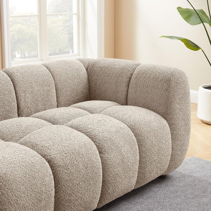 88" Oversized Boucle Sofa, Upholstered Tufted Cloud Couch, Camel5
