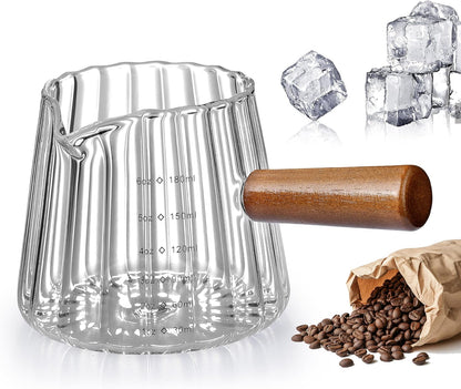 Espresso Cups,  6OZ Espresso Shot Measuring Cup Glass, V-Shaped Mouth, Markings in Both Oz& Ml1