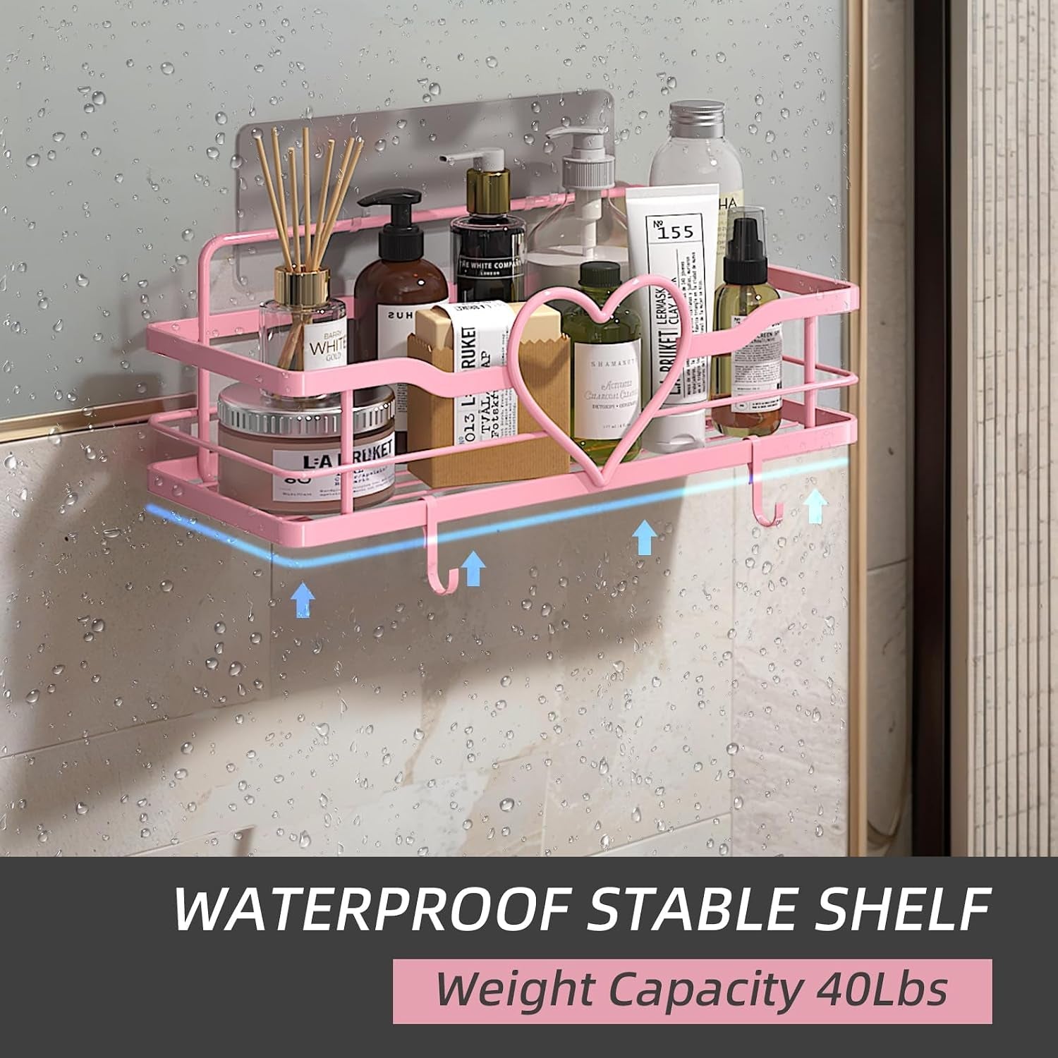 pink-shower-caddy-with-4-removable-hooks-2-pack-sweet-heart-shower-shelves-no-drilling-adhesive-organizer-shelf-for-bathroom-shower-kitchen-bedroom