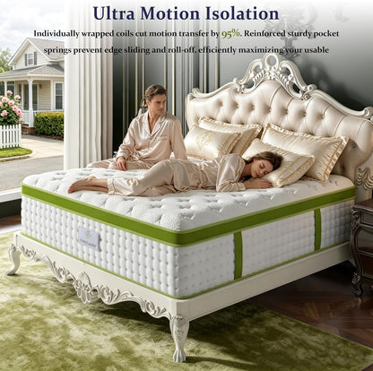 Queen Mattress 14 Inch, Hotel Hybrid Queen Size Mattress in a Box6