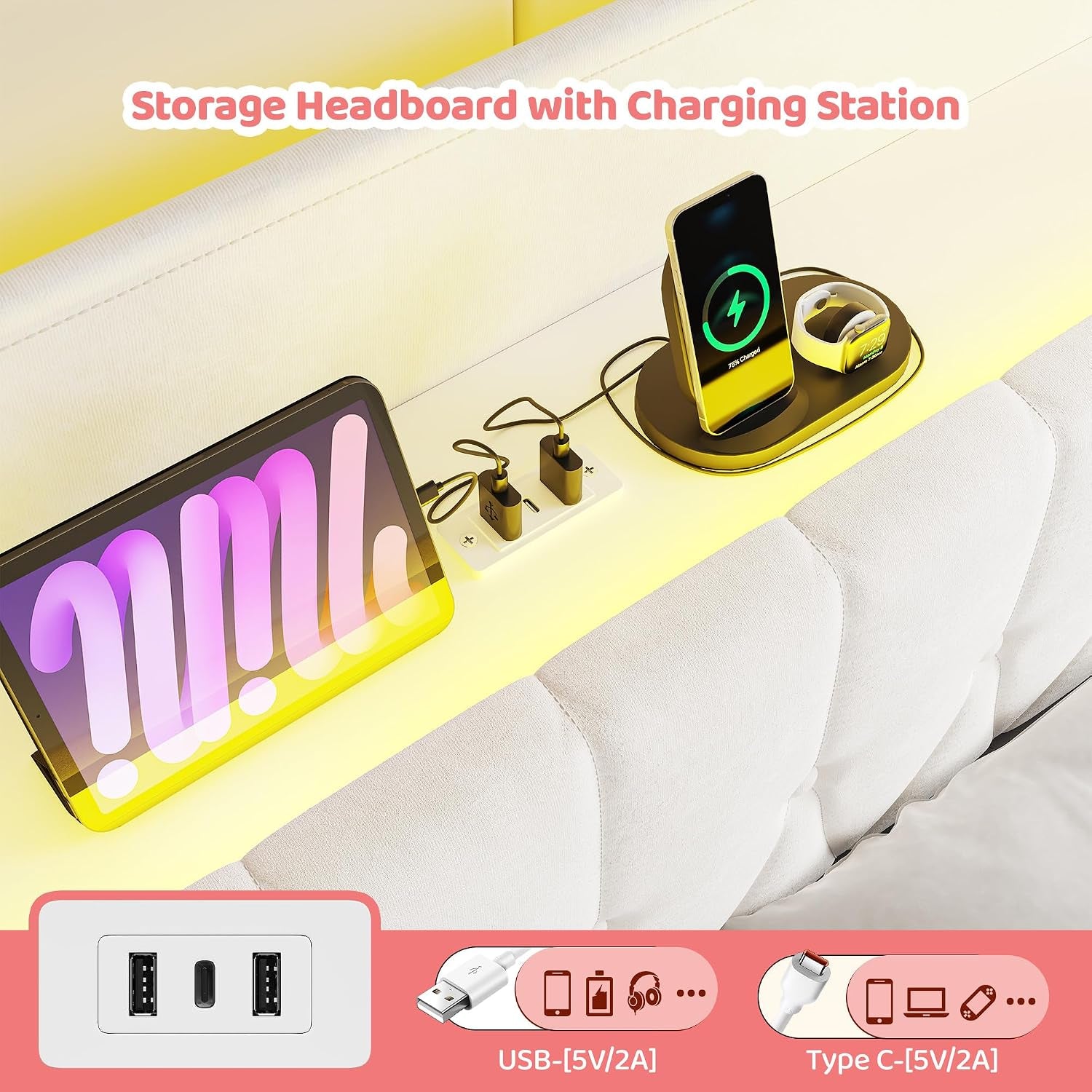 full-canopy-bed-frame-with-drawers-and-led-lights-charging-white