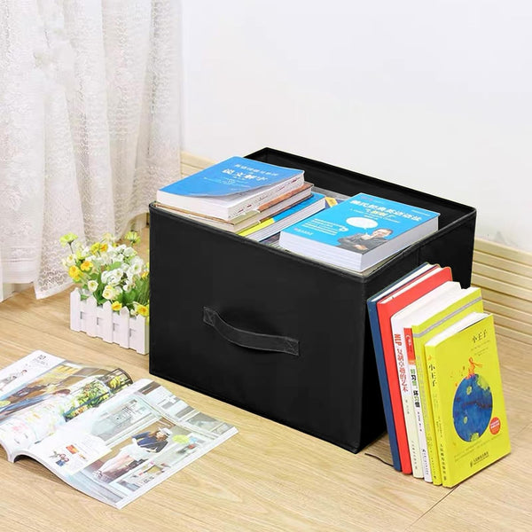 Small Storage Bins[6 Pack] 9.0"X7.5"X7.5" Small Size Fabirc Foldable Closet Toy Organizer Collapsible Cloth Black5