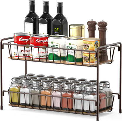 2-Tier Countertop Spice Rack Organizer, Bronze1