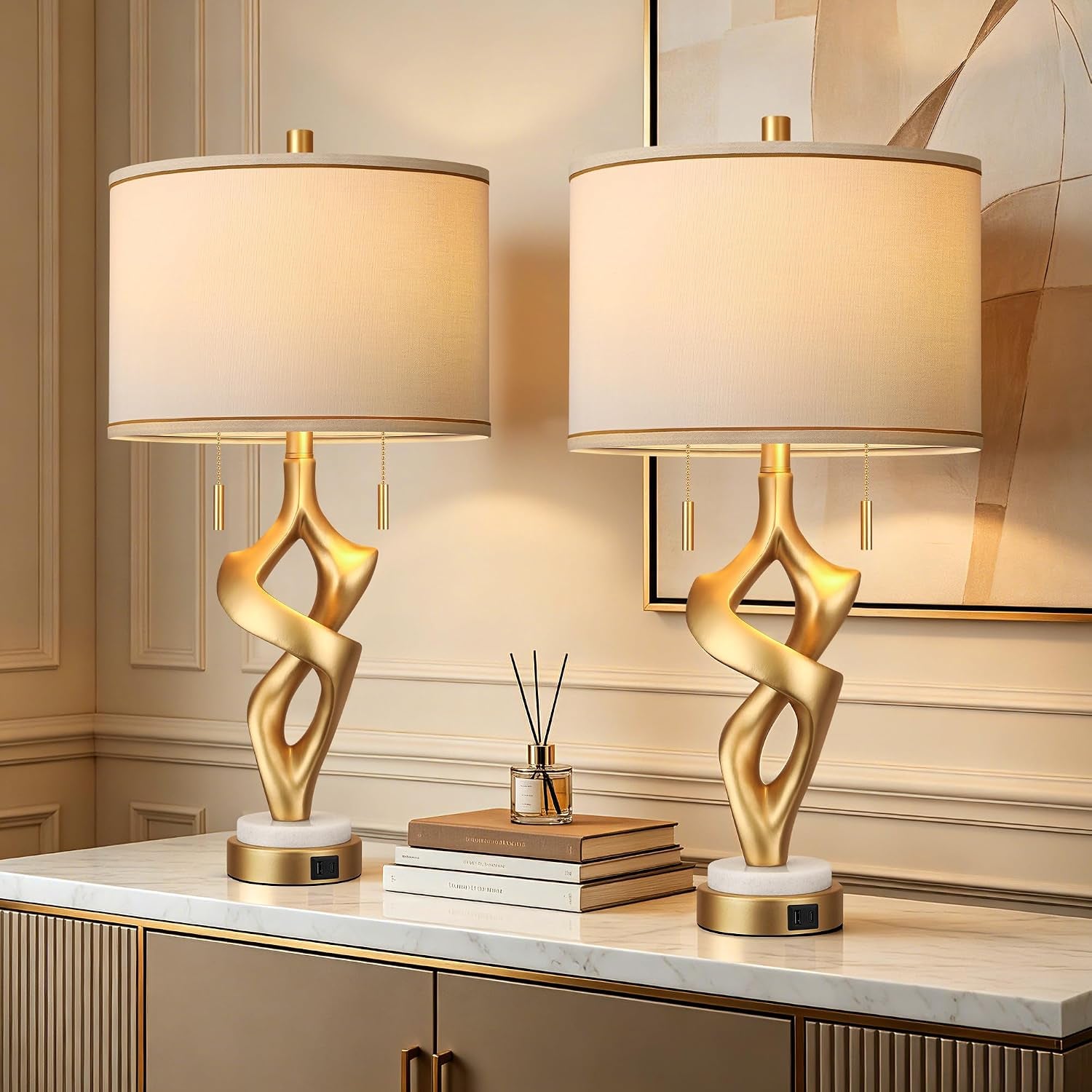 gold-table-lamps-for-living-room-set-of-2-modern-nightstand-lamps-with-marble-base-charging-ports-rustic-resin-table-lamp-for-bedrooms-with-pull-chains-switch-4-x-bulbs-included-26