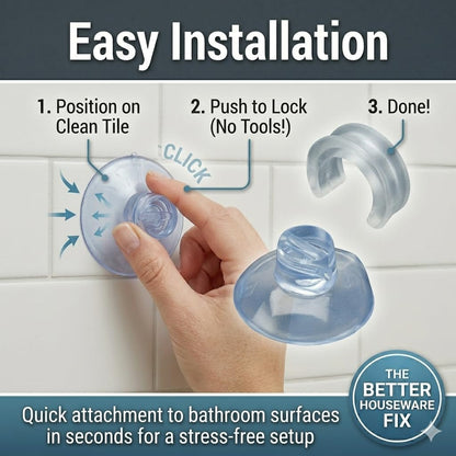 Suction Cup Shower Caddy Connectors, Shower Caddy Suction Cup Set for Bathroom Racks, Heavy-Duty Holder Kit, Easy to Attach & Transparent, 3 Piece Set5