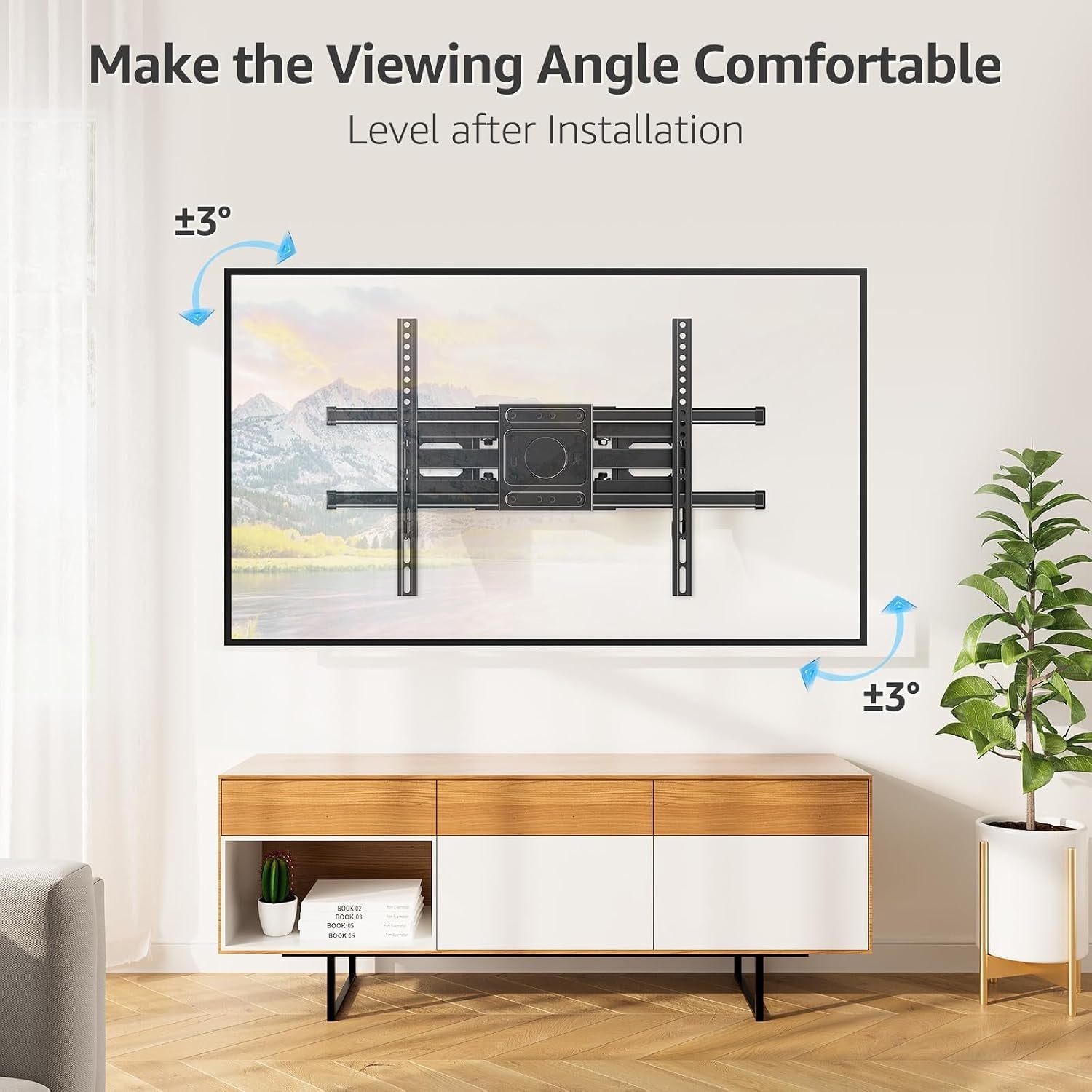 full-motion-tv-wall-mount-for-most-40-85-inch-flat-tvs-up-to-110-lbs-wall-mount-bracket-with-dual-articulating-arms-tilt-level-swivel-tv-mount-fits-12-16-wood-stud-max-vesa-600x400mm