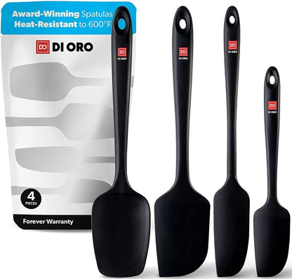 DI ORO Silicone Spatula Set - 600F Heat Resistant, 4-Pc Black1