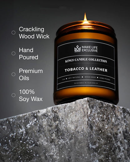 Scented Candles for Men - Tobacco and Leather Scent3