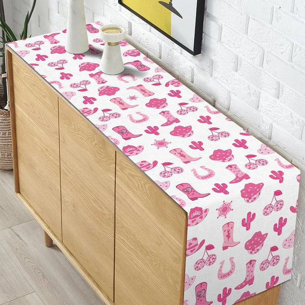 Cowgirl Table Runner Western Last Rodeo Bachelorette Cowgirl Theme Birthday Party Kitchen Dining Room Home Decorations6