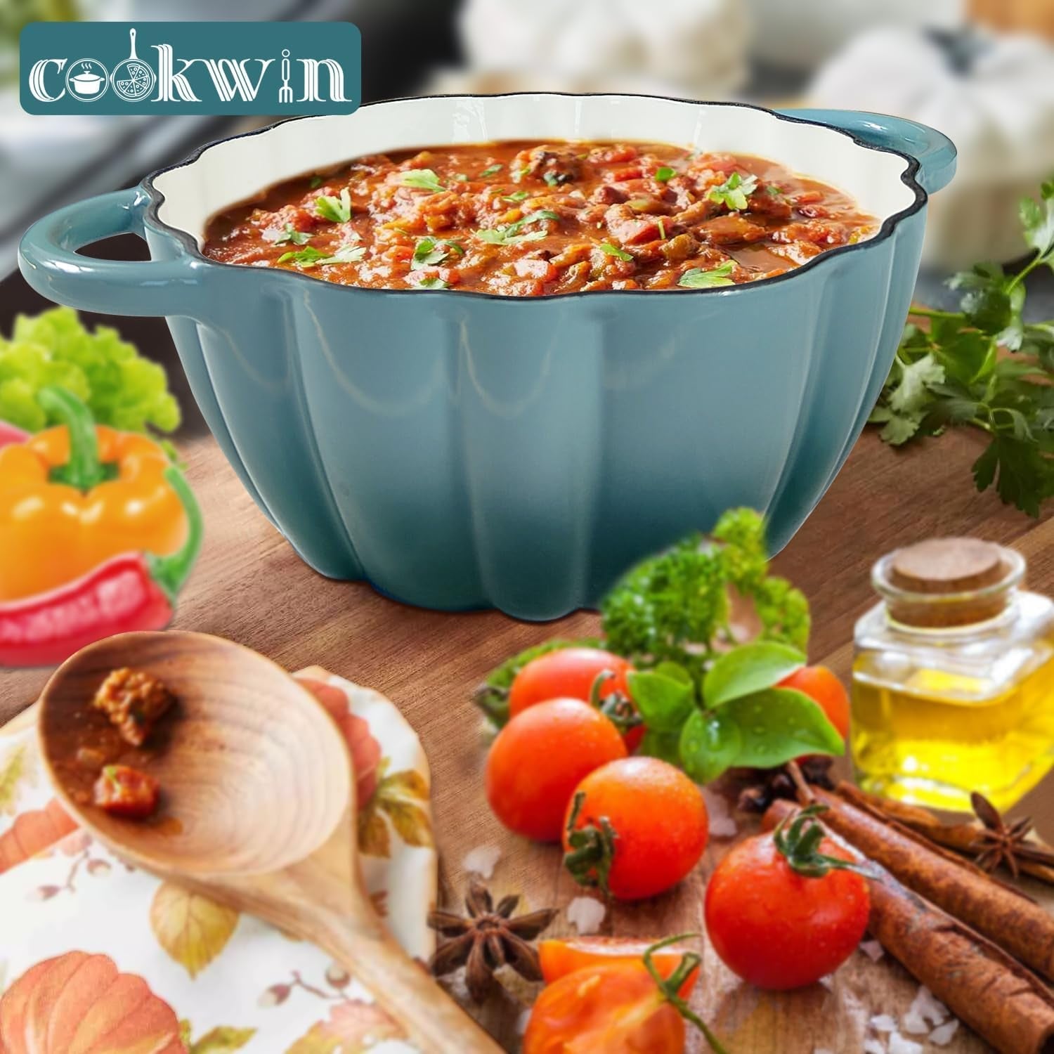 pumpkin-enameled-cast-iron-dutch-oven-with-lid-4-5-qt-dual-handles-and-heavy-duty-pot-oven-safe-up-to-500-f-for-bread-baking-braising-cooking-and-family-gifts-cyan