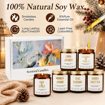 Candles for Home Scented - Soy Candles Non Toxic, 6 Pack Candle Gift Set3