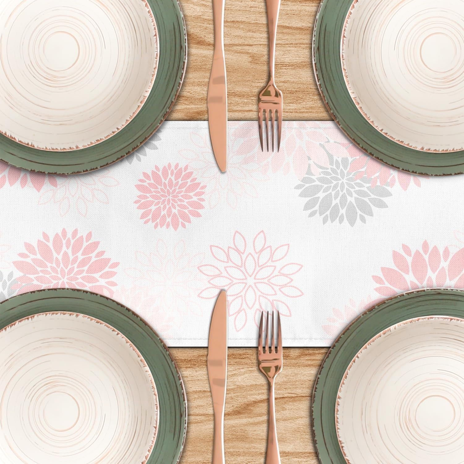 dahlia-flower-table-runner-13x71-inch-farmhouse-pink-gray-runners-modern-table-decorations-rustic-geometric-coffee-table-runner-for-home-kitchen-dining-room-party-13x71-dahlia-floral-pink