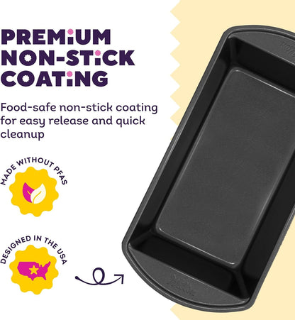 Gold Non-Stick Loaf Pan, Made without PFAS, 9 X 5 In. | Non-Stick Steel with Scratch-Resistant Coating, Resists Warping & Extended Handles, Dishwasher Safe, Perfect for Breads4