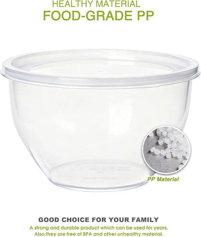 Plastic Mixing Bowls with Lids Set for Kitchen, 5 Set Nesting Bowls for Mixing, Baking, Prepping, Cooking and Serving Food, Mixing Bowls Dishwasher, Microwave Safe7