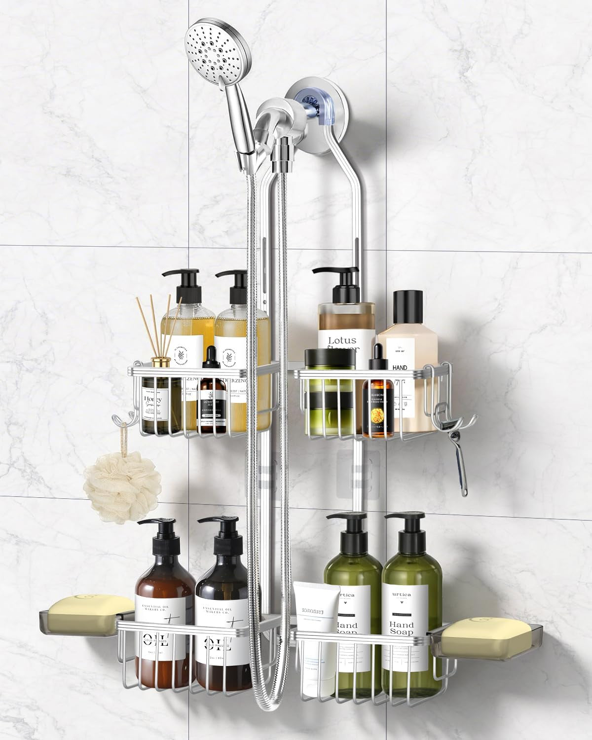 adjustable-shower-caddy-hanging-never-rust-shower-organizer-hanging-aluminum-shower-racks-for-inside-shower-bathroom-organizers-and-storage-with-2-soap-holders-and-2-removable-hooks-silver