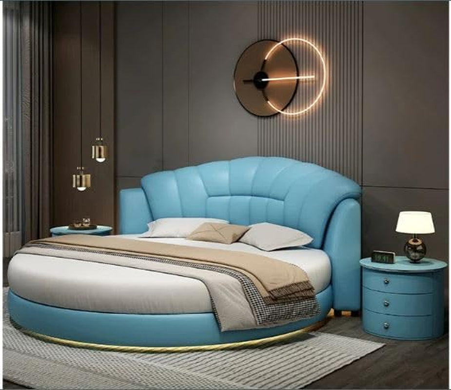ivory-color-genuine-leather-led-leather-round-bed
