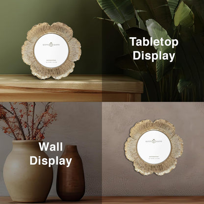 Circular Gold Floral Photo Frame / 4X4 in | for Tabletop Display | Perfect for Home Decor, Wedding, Graduation, or Milestone Photos7