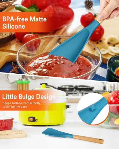 Multifunction Cooking Spoons for Nonstick Cookware,11.4"&13.4",Turq5