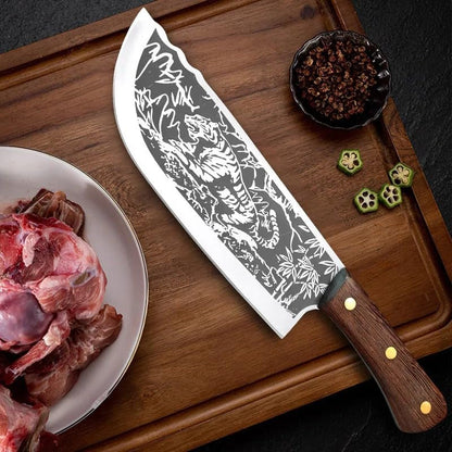 Meat Cleaver, 8 Inch Forged Kitchen Butcher Knife Stainless Steel Boning Peeling Cooking Knife Chef Slicing Cutter Fruit Knives5