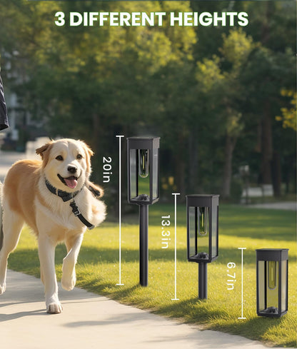 Driveway Solar Lights, 8 Pack, 3 Heights, Warm White, IP656