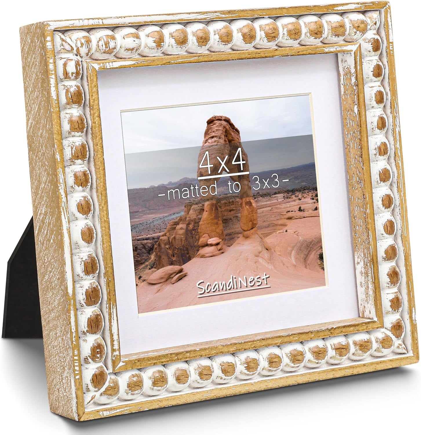 square-4x4-rustic-picture-frame-decorative-distressed-beaded-detailing-natural-pine-wood-with-real-glass-matted-to-3x3-photo-gallery-wall-and-tabletop-display-natural