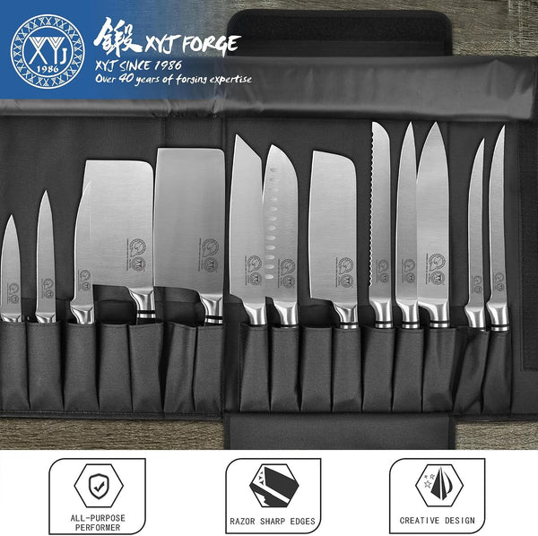 Knives Authentic since 1986,Chef Knife Professional Set with Bag,Cleaver Butcher Knife for Meat Cutting Bag7